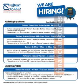 Salico Insurance Announces Nationwide Job Vacancies Across Multiple Departments
