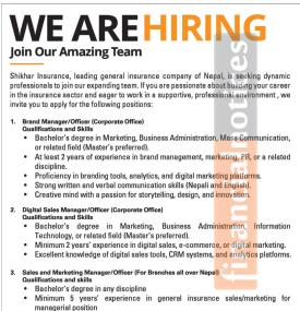 Shikhar Insurance Announces Exciting Job Opportunities Across Nepal