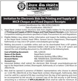 Invitation for Electronic Bids
