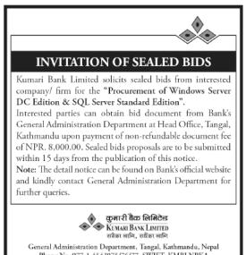 Invitation of Sealed Bids
