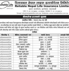 बीमालेख हराएको सूचना