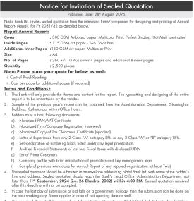 Notice for Invitation of Sealed Quotation