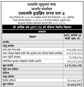 NMB Capital published the financial highlights of 