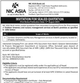 Invitation for Sealed Quotation