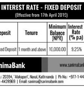 Interest Rate - Fixed Deposit