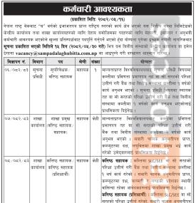 सम्पदा लघुवित्तमा कर्मचारी आवश्यकता सम्बन्धी सूचना