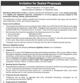 Invitation for Sealed Proposals
