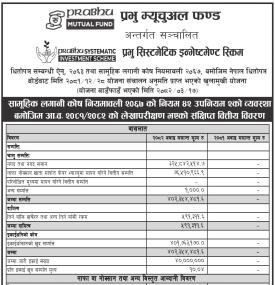  Prabhu Capital published financial highlights of 