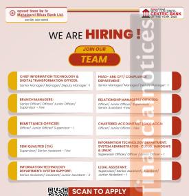 Job Opportunities at Mahalaxmi Bikas Bank
