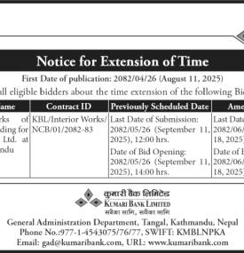 Notice for Extension of Time -