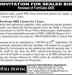 Invitation for Sealed Bid