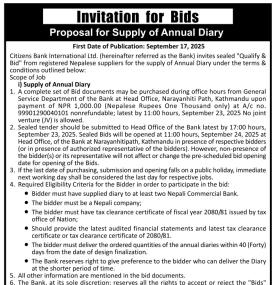 Invitation for Bids -