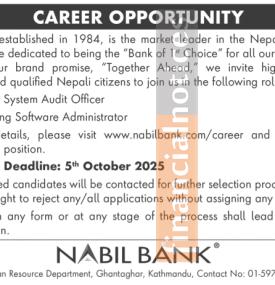 Nabil Bank Announces Job Vacancy for Key IT Roles
