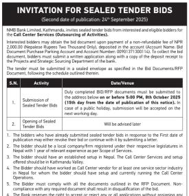 Invitation for Sealed Tender Bids -
