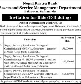 Invitation for e-bidding 