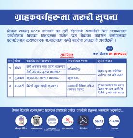 दशैं विदामा नेपाल बैंकको शाखाहरु कतिबजेसम्म खुल्ला रहन्छन ? 