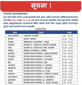 नेपाल इन्भेष्टमेण्ट मेगा बैंकको आज र भेली सञ्चालन हुने शाखा समय सम्बन्धी सूचना 