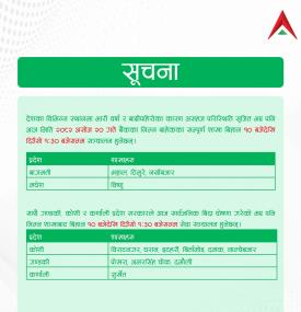 Nabil बैंकको शाखा कार्यालय खुल्ला रहने सम्बन्धी सूचना