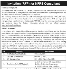 Invitation (RFP) for NFRS Consultant