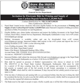 Invitation for Electronic Bids