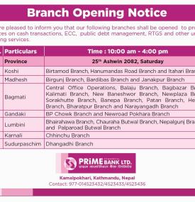 Branch Opening Notice-