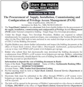 Invitation for bids -