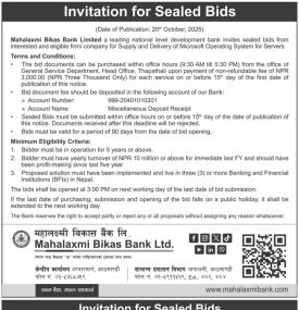 Invitation for Sealed Bids