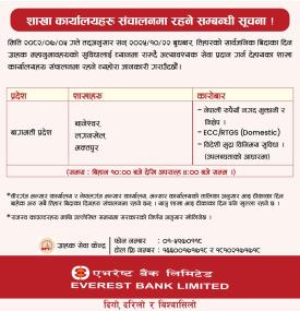 Everest Bank Announces Branches to Remain Open During Holidays -