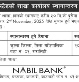 Nabil Bank Relocates Its Tila Branch Office in Jumla District
