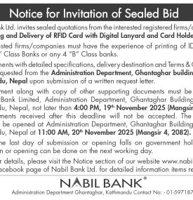 Notice for Invitation of Sealed Bids