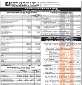 एनएमबि लघुवित्तको चालु आर्थिक वर्ष २०८२/८३ को पहिलो त्रैमासमा खुद नाफा १ करोड २७ लाख रुपैयाँ