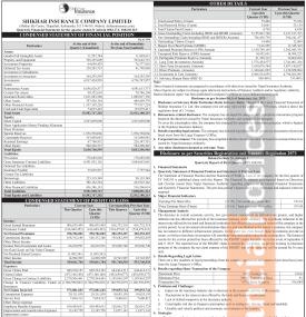 शिखर इन्स्योरेन्स चालु आर्थिक वर्ष २०८२/८३ को पहिलो त्रैमासमाको वित्तिय विवरण सार्वजानिक सम्बन्धी सू