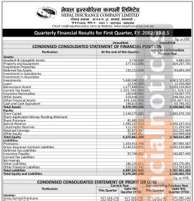 नेपाल इन्स्योरेन्सको चालु आर्थिक वर्ष २०८२/८३ को पहिलो त्रैमासमा खुद घाटा ९ करोड ६३ लाख रुपैयाँ