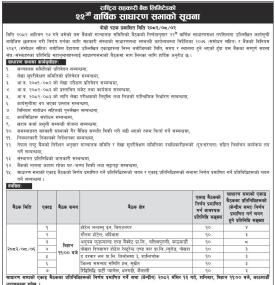 राष्ट्रिय सहकारी बैंकको २२औँ वार्षिक साधारण सभा सम्बन्धी सूचना