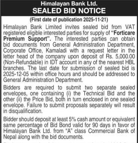 Sealed Bids Notice -
