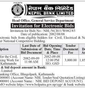 Invitation for Electronic Bids