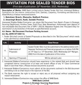 Invitation for Sealed Tender Bids