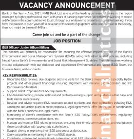 NMB Bank Announces Vacancy for Junior Officer - Officer Level
