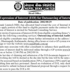 Call for Expression of Interest (EOI)