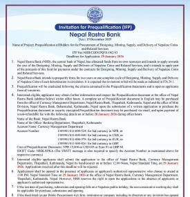 Invitation for Prequalification (IFP)