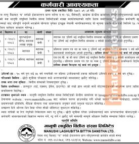 Manushi Laghubitta Bittiya Sanstha Announces Vacancy for Various Positions