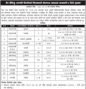 गैह्र बैंकिङ्ग सम्पत्ति बिक्रीको शिलबन्दी बोलपत्र आव्हान सम्बन्धी सूचना