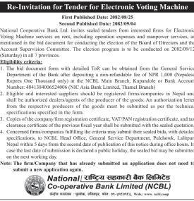 Re-Invitation for Sealed Tender