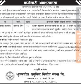  श्रृजनशील लघुवित्तमा कर्मचारी आवश्यकता