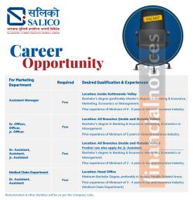 Sagarmatha Lumbini Insurance Announces Multiple Vacancies