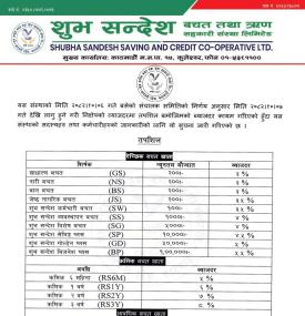 Saving Interest Rate From 2082/10/07