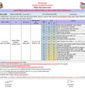 लिखित परीक्षा कार्यक्रम तथा परीक्षा केन्द्र सम्बन्धी सूचना
