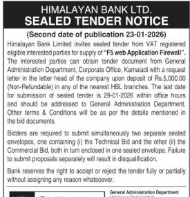Sealed Tender Notice