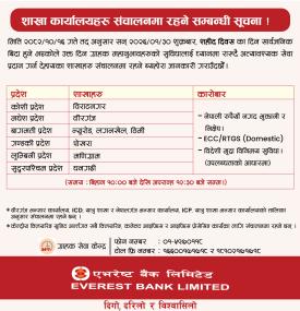 शहिद दिवसको दिन शाखा कार्यालयहरु संचालनमा रहने सम्बन्धी सूचना