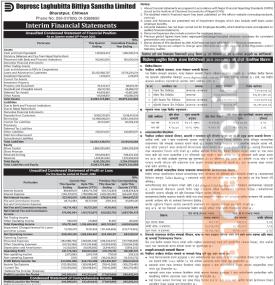 डिप्रोक्स लघुवित्तको वित्तीय विवरण प्रकाशित, खुद नाफा ४४ करोड २९ लाख रुपैयाँ - Q2 Report -